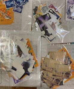100 x mixed gummed E stamps