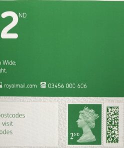 50 x 2nd class green self adhesive postage stamps with QR barcode