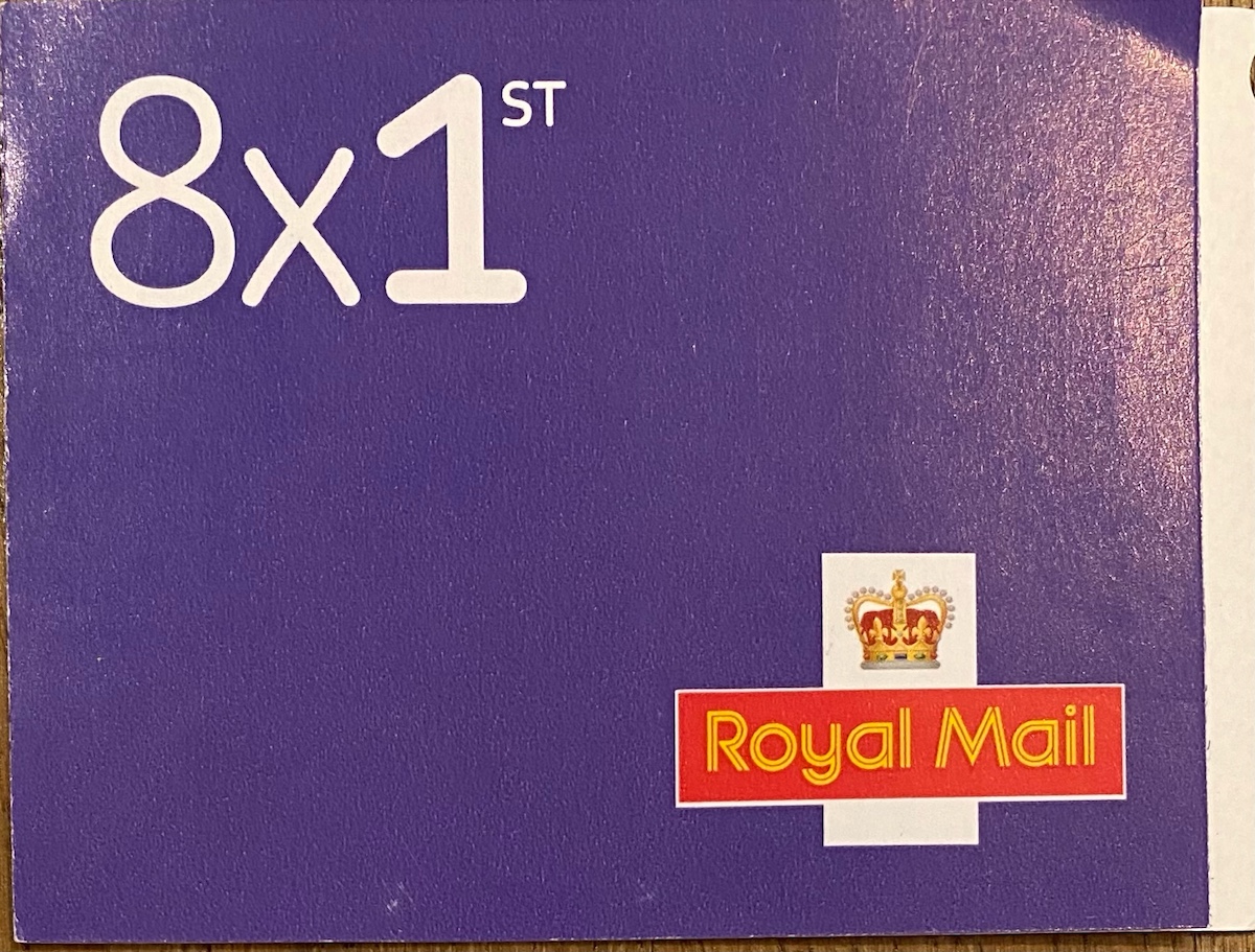 8 x 1st self adhesive purple stamps QR coded