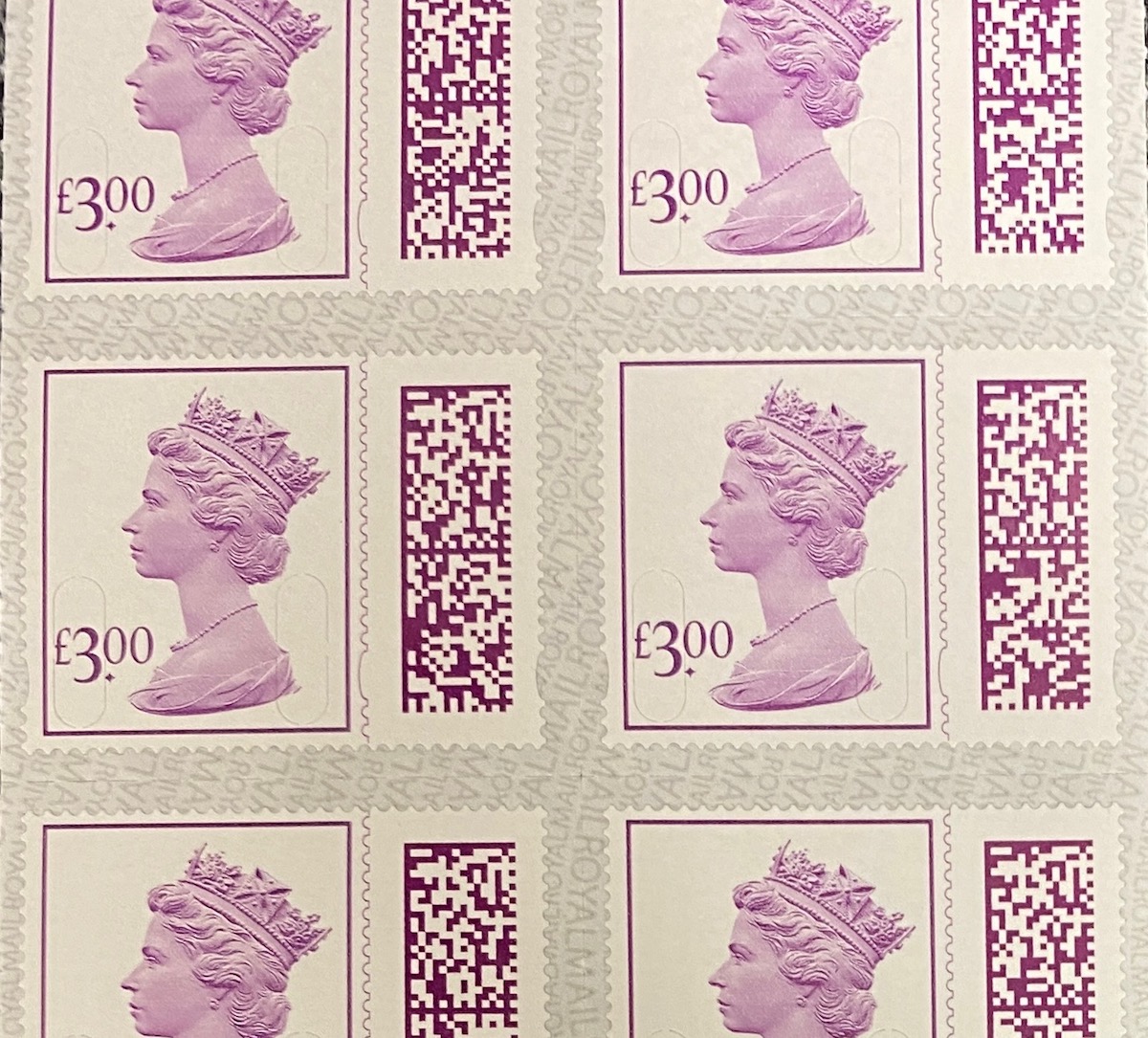 £3 qr barcoded postage stamp