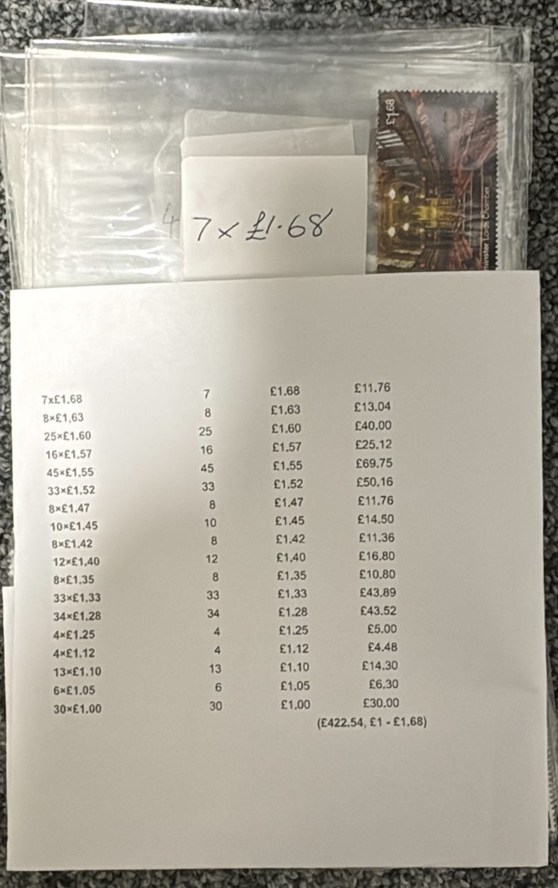 £1-£1.68 mixed gummed picture stamps