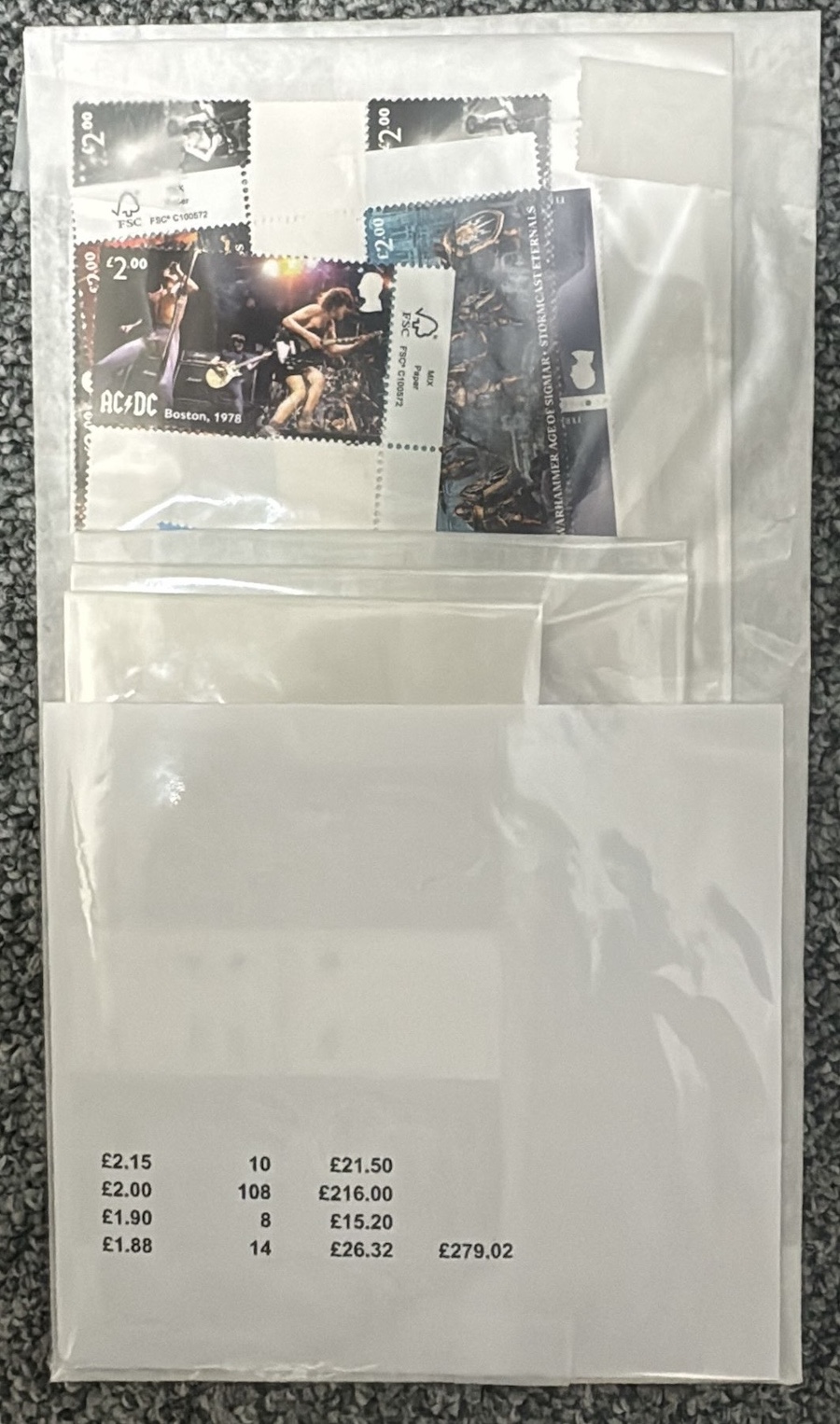 £1.88 - £2.15 mixed gummed picture stamps